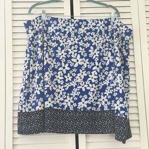 SUSAN GRAVER Skort Blue Pull On Polka Dot Liquid Knit Casual Size 3X A289439